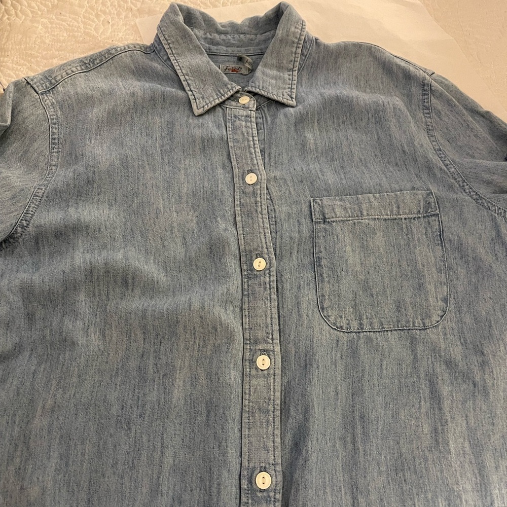 Faherty Tried & True Chambray Midi Shirtdress Women’s Medium - Picture 10 of 17